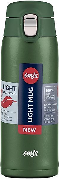 Emsa Thermobecher »Travel Mug Light«, 0,4L, leicht, Edelstahl, Klappverschl günstig online kaufen
