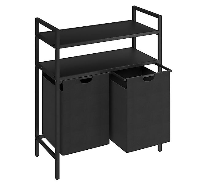 STEELSØN Wäschekorb Rigil aus Metall (2 Fächer (90 L) mit 2 MDF-Ablagen, sc günstig online kaufen