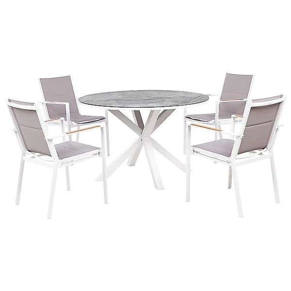 Beliani Gartentisch Set MALETTO/BUSSETO Dunkelgrau Grau günstig online kaufen