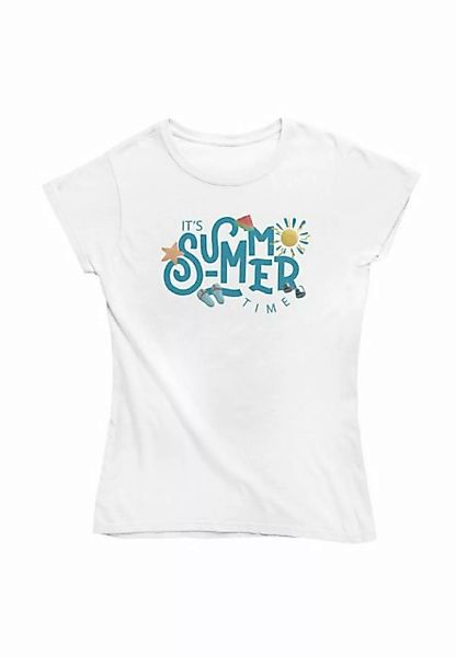 Novux T-Shirt It's Summer time Damen Tshirt Farbe Weiß (1-tlg) aus Baumwoll günstig online kaufen