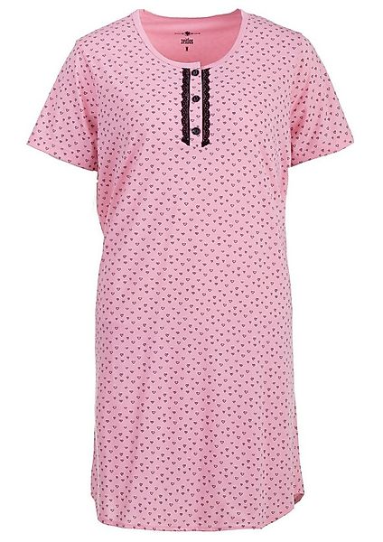 zeitlos Nachthemd Nachthemd Kurzarm - Leni Herz & Spitze günstig online kaufen