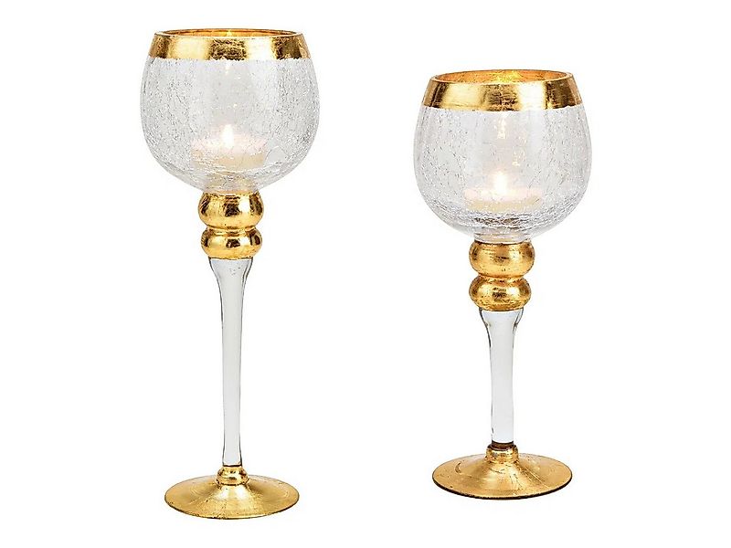 Interdesign24 Windlicht Golden, Glas Gold 30/35 cm günstig online kaufen