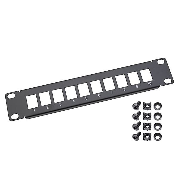 HMF 63345 UTP Keystone-Patchpanel für Serverschrank 10 Ports RJ45 10 Zoll 1 günstig online kaufen