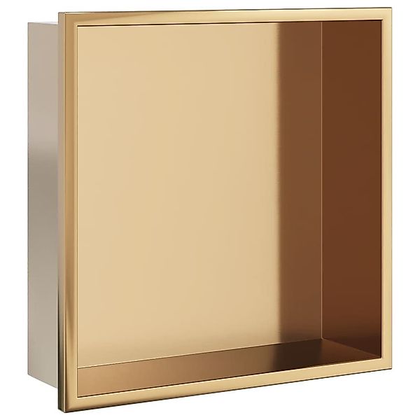 vidaXL Duschwand Duschnische Golden Gebürstet 32x32x9 günstig online kaufen