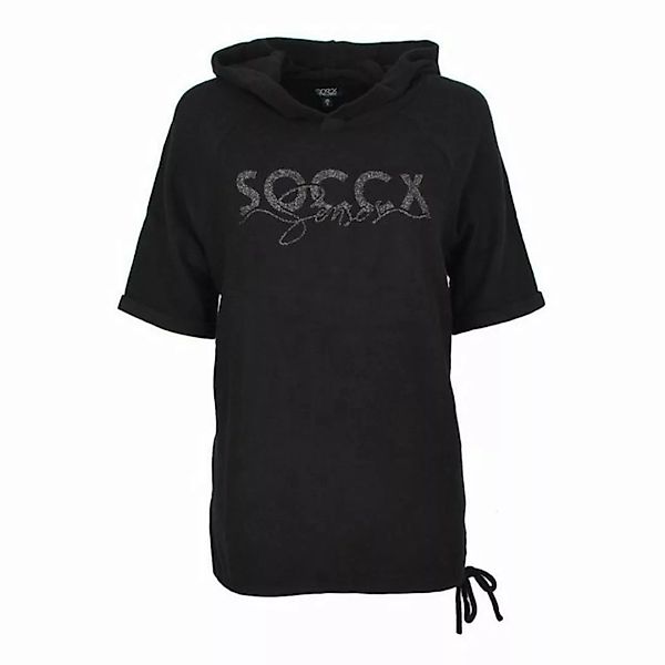 SOCCX Kapuzenpullover Damen Halbarm Amalfi Summerdream black günstig online kaufen