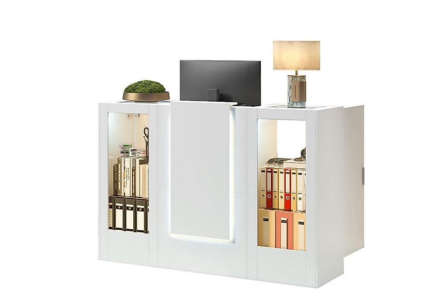 FUFU&GAGA Empfangstheke mit 2 Schränken und 1 Tastaturschublade, 150 x 52 x günstig online kaufen