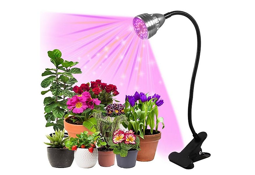 Rosnek Pflanzenlampe 1-4 Köpfe, Clip-on, 3 Modi, Timer, USB, für Zimmerpfla günstig online kaufen