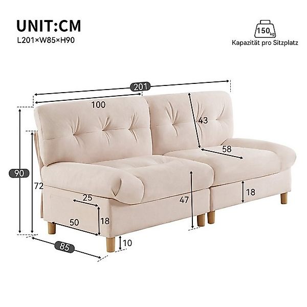 Ulife Sofa Kuschel-Sofa in Wolkenform, Luxus-Polster mit Teddybezug günstig online kaufen