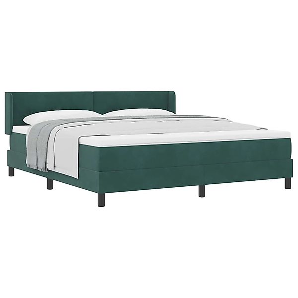 vidaXL Boxspringbett mit Matratze Dunkelgrün 200 x 180 cm Polyester 3341483 günstig online kaufen