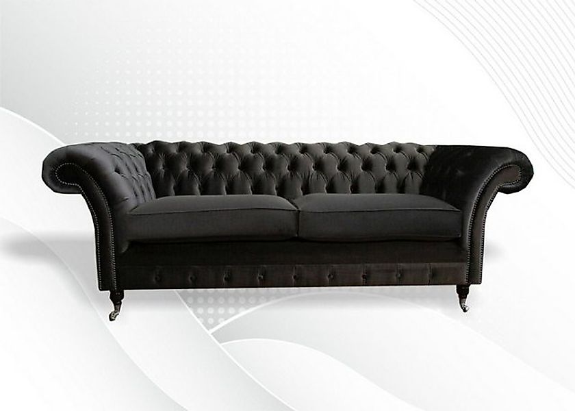 Xlmoebel Sofa Neues Stoff-Sofa Chesterfield in Schwarz für das Wohnzimmer - günstig online kaufen