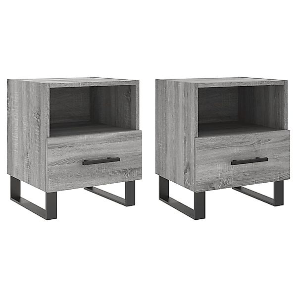 vidaXL Nachttische 2 Stk Grau Sonoma 40x35x47,5 cm Holzwerkstoff Modell 1 günstig online kaufen