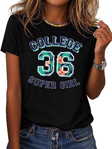 RMK T-Shirt Damen Shirt Rundhals Basic "College 36" aus Baumwolle günstig online kaufen