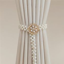 BYSURE Raffhalter, (4-tlg), Perlenperle Schnallen Gardinen günstig online kaufen