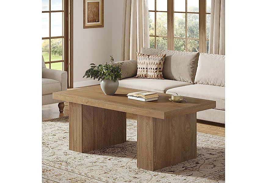 Tribesigns Couchtisch 120x60cm Landhaus Wohnzimmertisch mit stabiler Basis günstig online kaufen