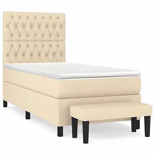 vidaXL Boxspringbett mit Matratze Creme 90x200 cm Stoff1368736 günstig online kaufen