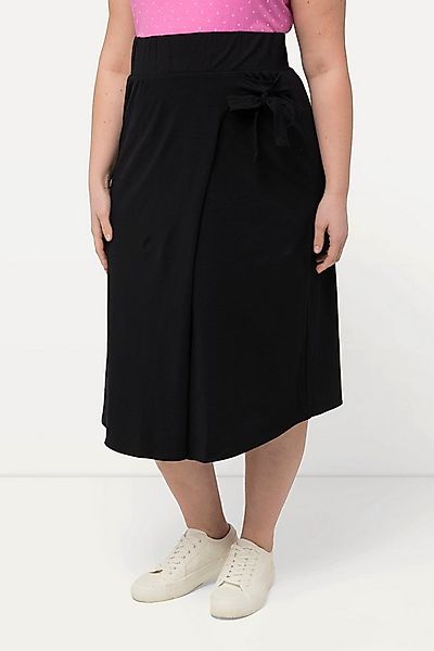 Ulla Popken Lederrock Jerseyrock A-Linie Wickeloptik Biobaumwolle GOTS Schw günstig online kaufen