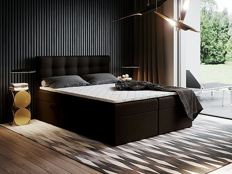 Godre Boxspringbett mit Bettkasten Ewora 200x200 cm mit Bonell Matratze (Be günstig online kaufen