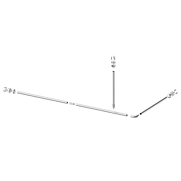 Aquabad® Duschvorhangstange Hastaflex Vario Duschvorhangstange, 2-läufig, günstig online kaufen