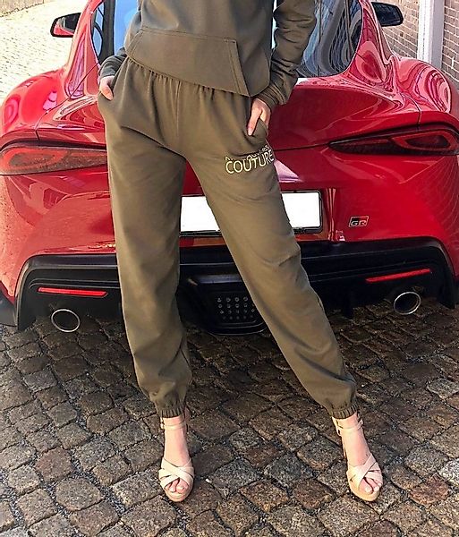 KR-Industries Sweathose Jogpants Oliv Designer Label Jogpants mit Applikati günstig online kaufen