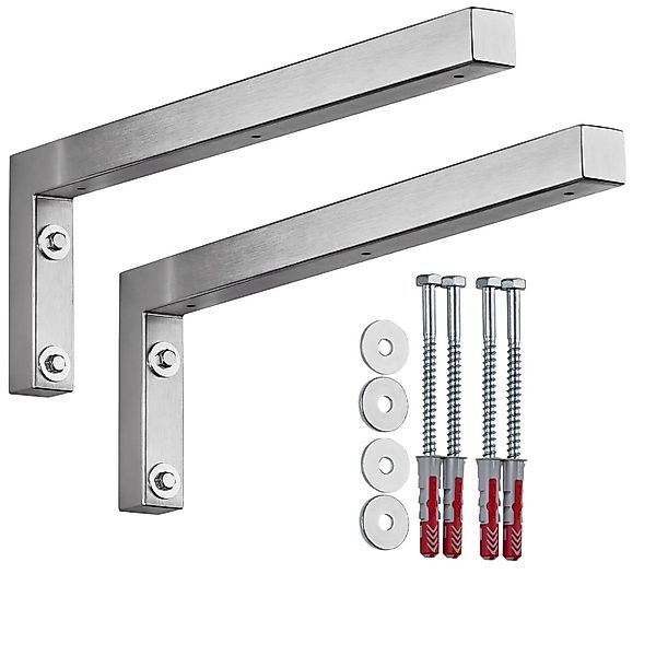 SOTECH 2 x Wandkonsole L-Winkel WK450 450 x 150 x 30 mm Edelstahl Gebürstet günstig online kaufen