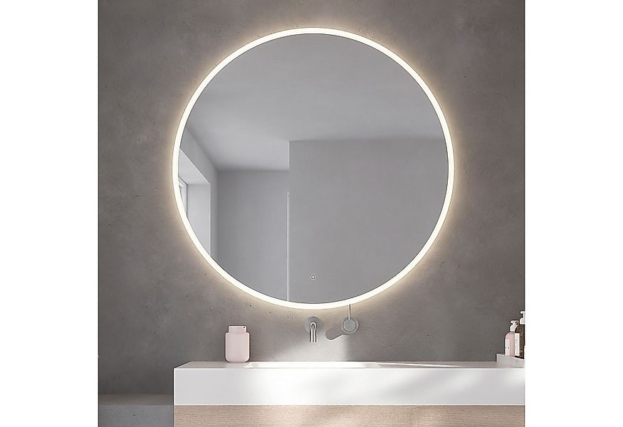Loevschall Badspiegel Atlas Rund, Badezimmerspiegel mit LED Beleuchtung, Li günstig online kaufen