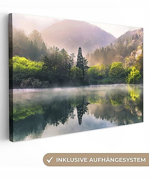 OneMillionCanvasses® Leinwandbild Natur - Bäume - Berge - See - Wasser, Fot günstig online kaufen