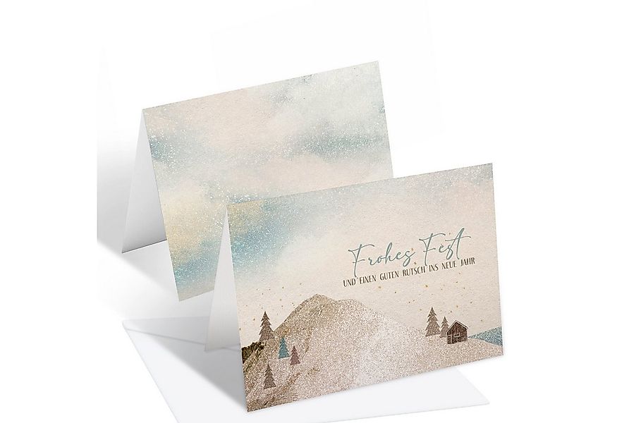 Logbuch-Verlag Dekofigur 10 Weihnachtskarten DIN A6 quer modern hygge mit U günstig online kaufen