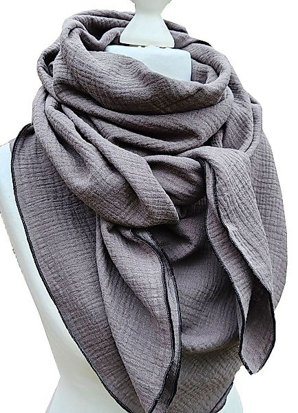 Modetuch Musselintuch GRAU 125x125 cm Halstuch günstig online kaufen