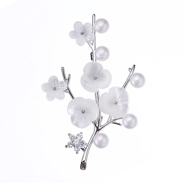 MayTree Brosche "Mandelblüte", Perlmut mit Zierperlen günstig online kaufen