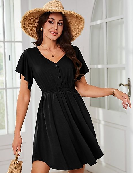 Beluring Tunikakleid Damen Lässig Kurzarm Sommerkleid günstig online kaufen