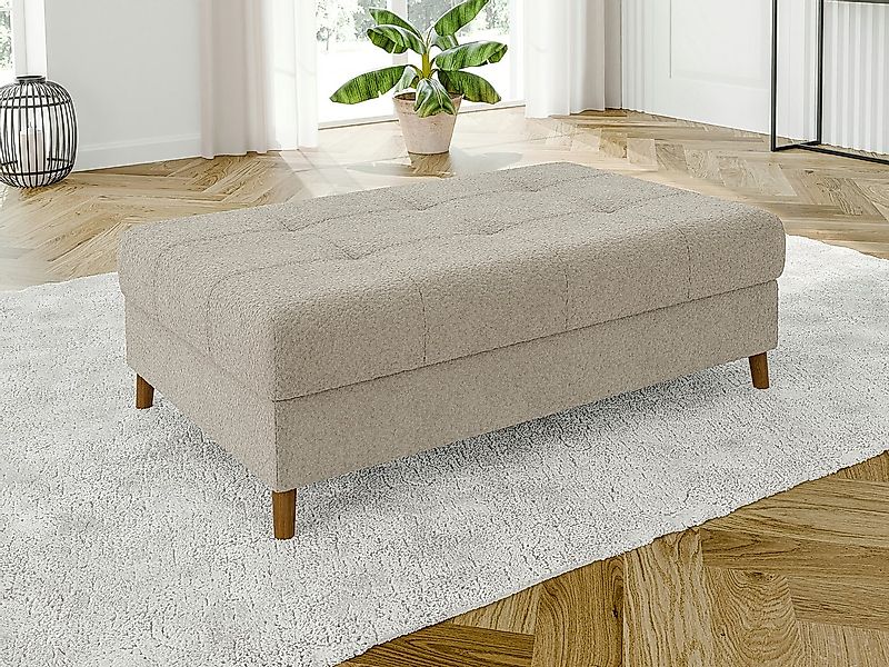 S-Style Möbel Polsterhocker Leif mit Braun Holzfüßen im skandinavischen Sti günstig online kaufen