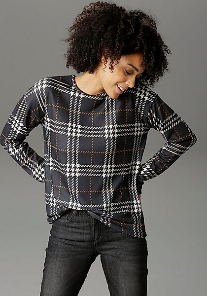 Aniston CASUAL Sweatshirt im Karo-Dessin günstig online kaufen