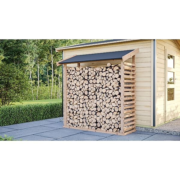Karibu Kaminholzunterstand 1,5 Naturbelassen 184,4 x 165,2 x 60,4 cm günstig online kaufen