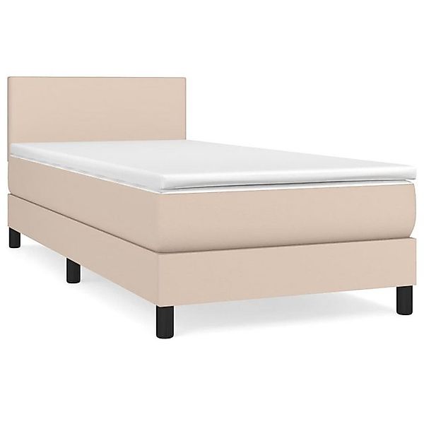 vidaXL Boxspringbett, Boxbett mit Matratze Cappuccino-Braun 80x200cm Kunstl günstig online kaufen