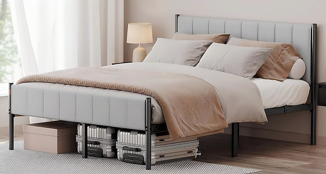 VASAGLE Polsterbett (160 x 200 cm, geräuschlos), mit gepolstertem Kopfteil, günstig online kaufen