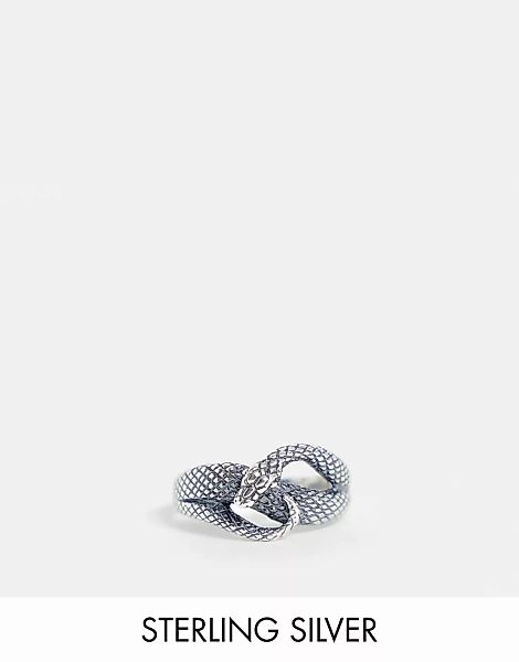 ASOS DESIGN – Ring aus Sterlingsilber mit gewickeltem Schlangendesign günstig online kaufen