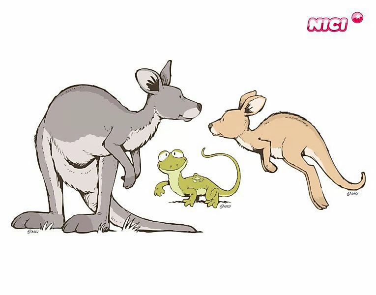 Wandtattoo NICI - Wild Australia - Känguru Mama und Baby üben günstig online kaufen