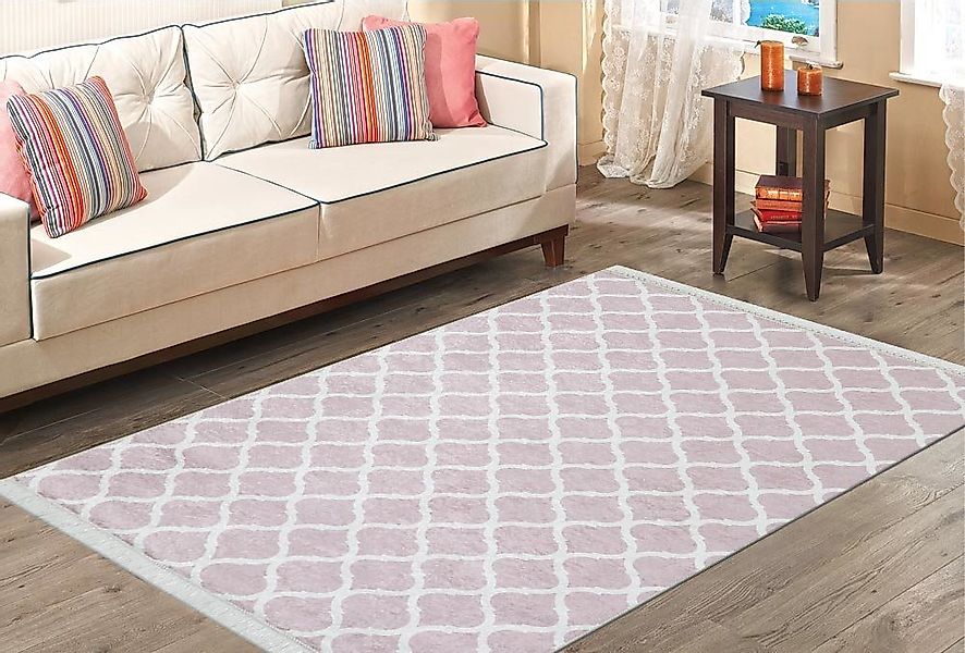Dinarsu Teppich Rosa Pink Kariert Teppichläufer Flache Oberfläche Läufer Wa günstig online kaufen