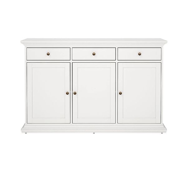 ebuy24 Venedig Sideboard 3 Türen und 3 Schubladen Weiß günstig online kaufen