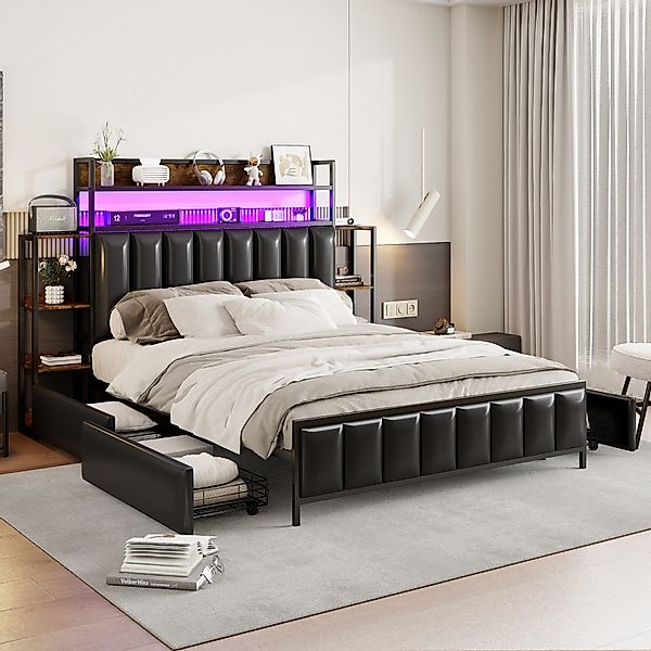 Ulife Polsterbett Doppelbett Jugendbett Eisenbett Stauraumbett günstig online kaufen
