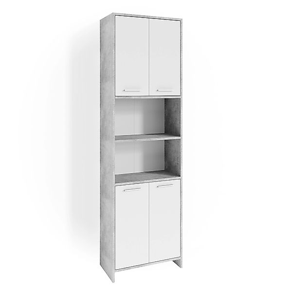 Vicco Hochschrank Maris, Weiß/Beton, 56.1 x günstig online kaufen