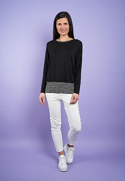Seidel Moden Longshirt Exklusiv bei OTTO Unifarben, mit Streifen-Details -M günstig online kaufen