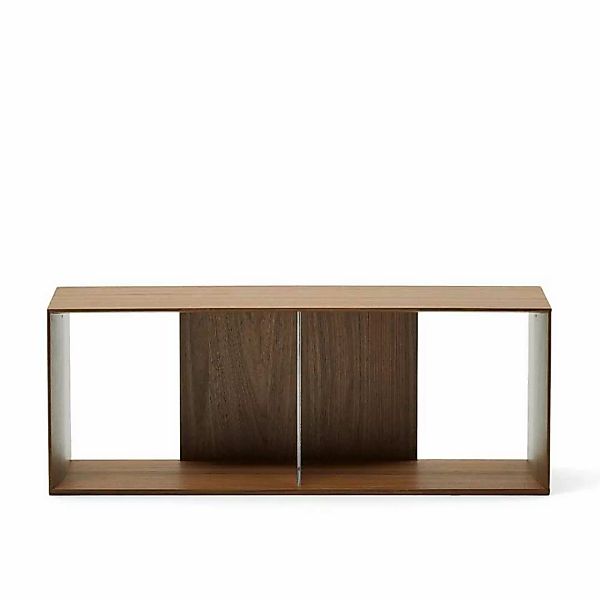 Wohnzimmer Regal stapelbar in Nussbaumfarben furniert günstig online kaufen