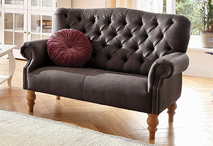 Home affaire Chesterfield-Sofa "Lord", mit echter Chesterfield-Knopfheftung günstig online kaufen