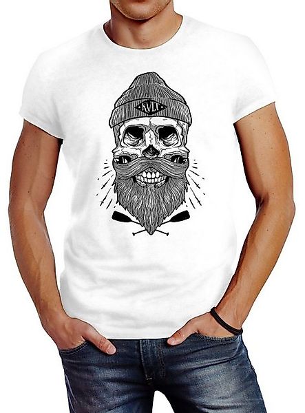 Neverless Print-Shirt Herren T-Shirt Captain Skull günstig online kaufen