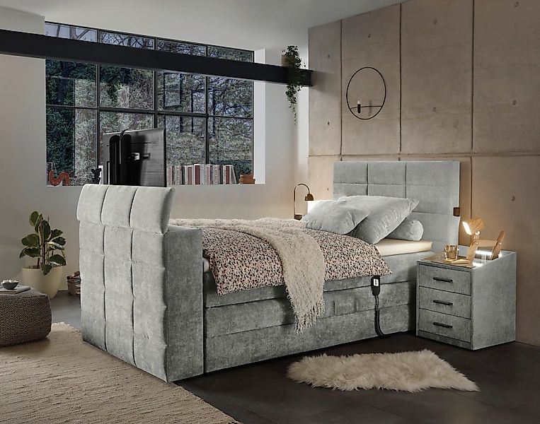 ED EXCITING DESIGN Boxspringbett "Denver" inkl. Motor, Topper und motorisie günstig online kaufen