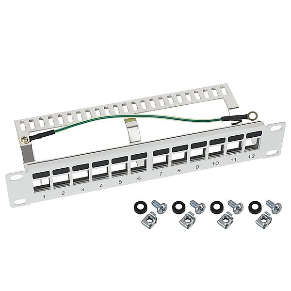 HMF 63346 STP Keystone-Patchpanel für Serverschrank 12 Ports RJ45 10 Zoll 1 günstig online kaufen