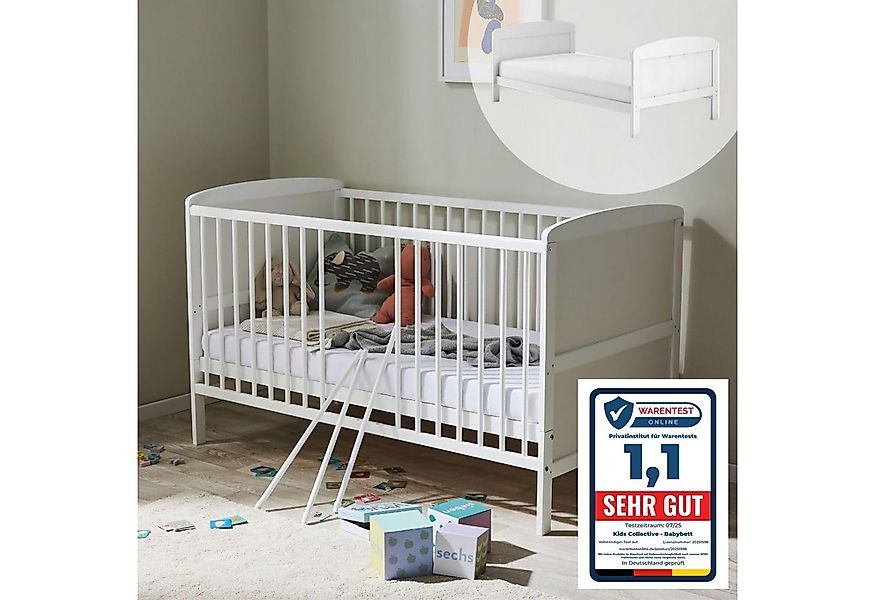 Kids Collective Babybett Kinderbett 70x140 cm umbaubares Gitterbett höhenve günstig online kaufen