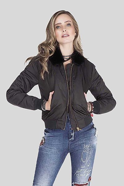 Cipo & Baxx Bomberjacke "Jacke", ohne Kapuze, mit modischen Kunstfellkragen günstig online kaufen