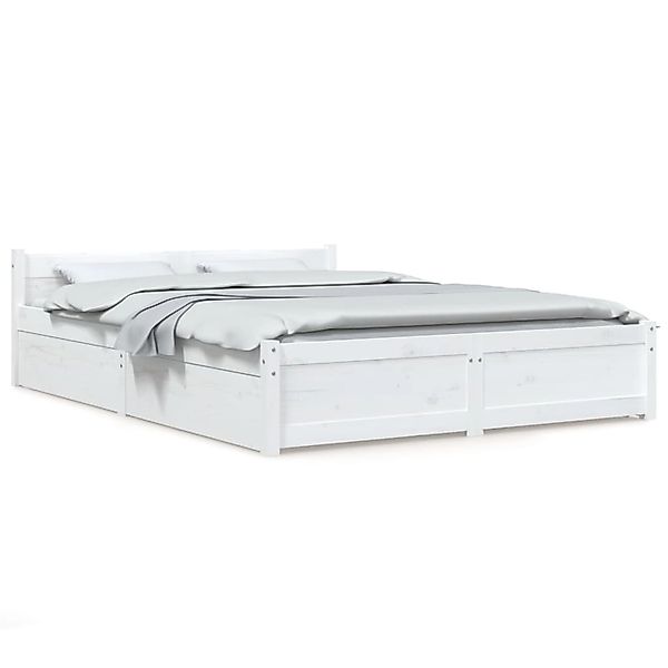 vidaXL Bett mit Schubladen Weiß 140x200 cm Modell 11119785 günstig online kaufen